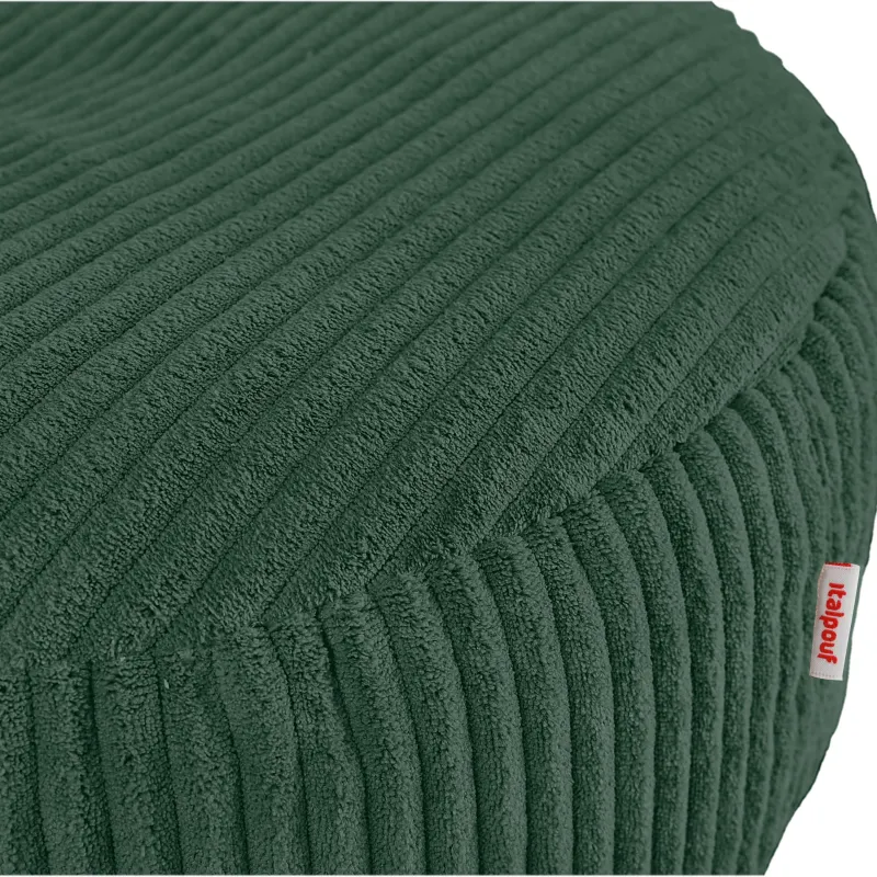 Round footstool and extra seat in soft corduroy
