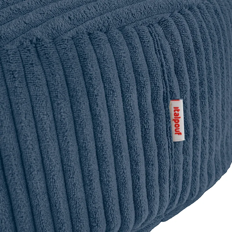 Round footstool and extra seat in soft corduroy