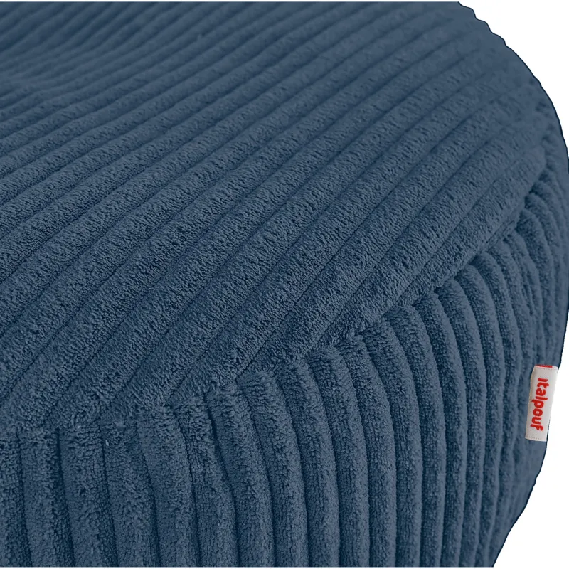 Round footstool and extra seat in soft corduroy