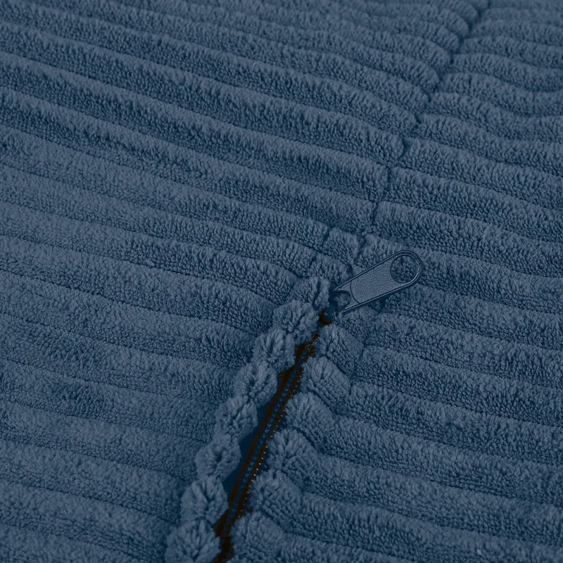 Round footstool and extra seat in soft corduroy