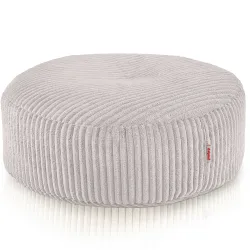 Round Footstool Pouf - Soft Corduroy