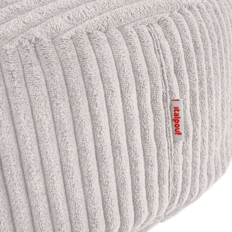 Round footstool and extra seat in soft corduroy