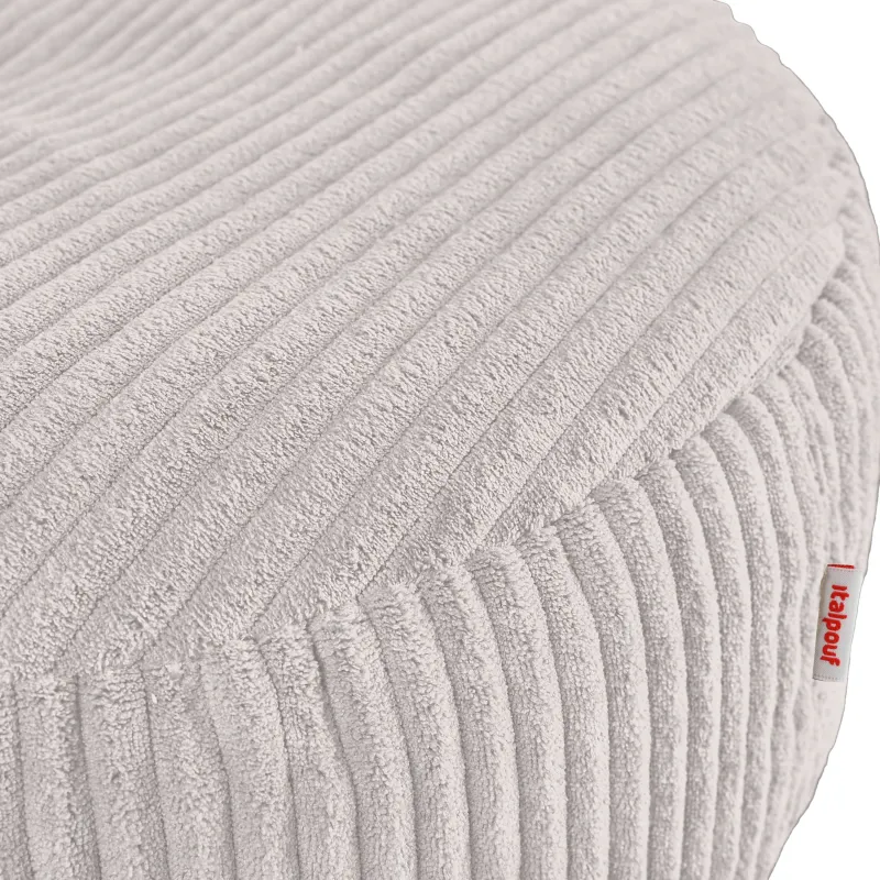 Round footstool and extra seat in soft corduroy