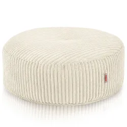 Round Footstool Pouf - Soft Corduroy