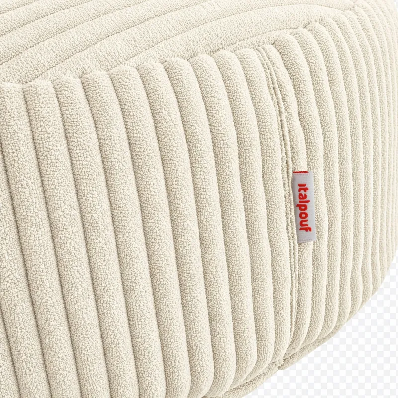 Round footstool and extra seat in soft corduroy