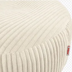 Round footstool and extra seat in soft corduroy