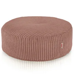 Round Footstool Pouf - Soft Corduroy
