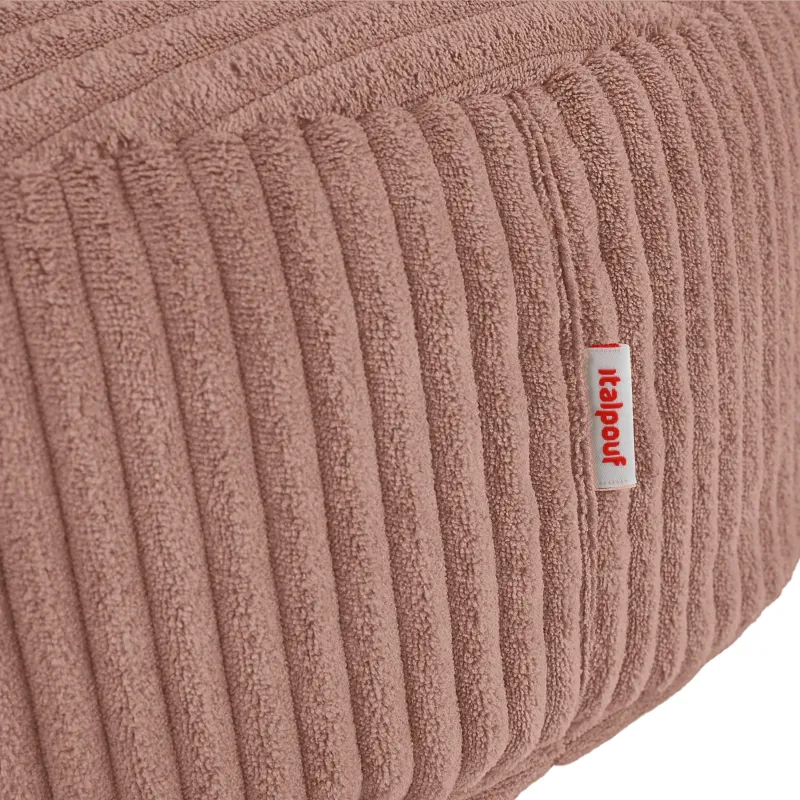 Round footstool and extra seat in soft corduroy