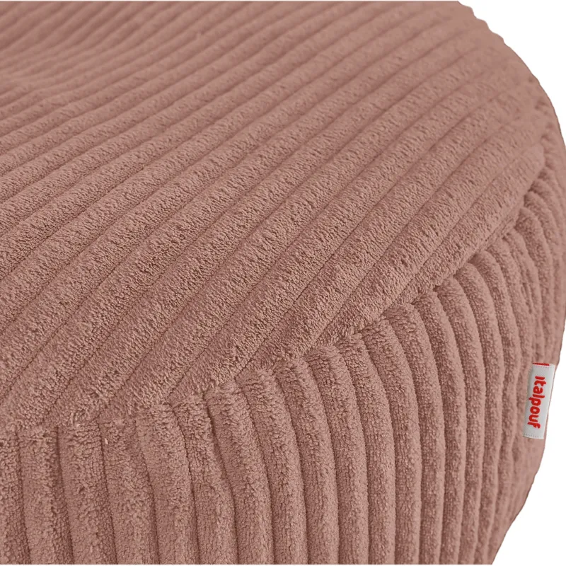 Round footstool and extra seat in soft corduroy