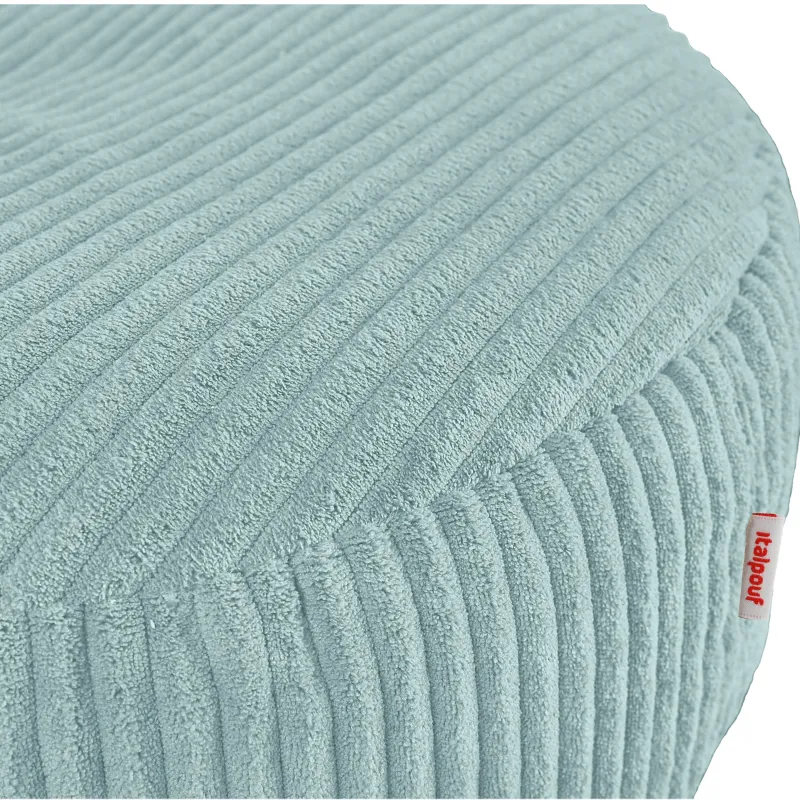 Round footstool and extra seat in soft corduroy