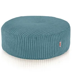 Round Footstool Pouf - Soft Corduroy