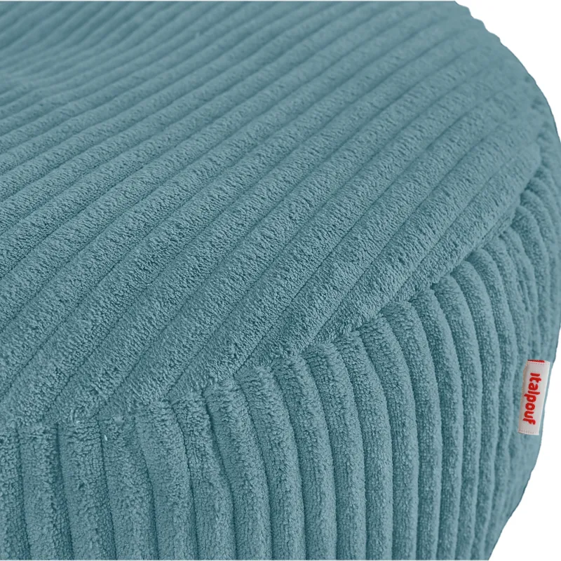 Round footstool and extra seat in soft corduroy