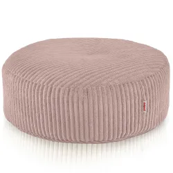 Round Footstool Pouf - Soft Corduroy