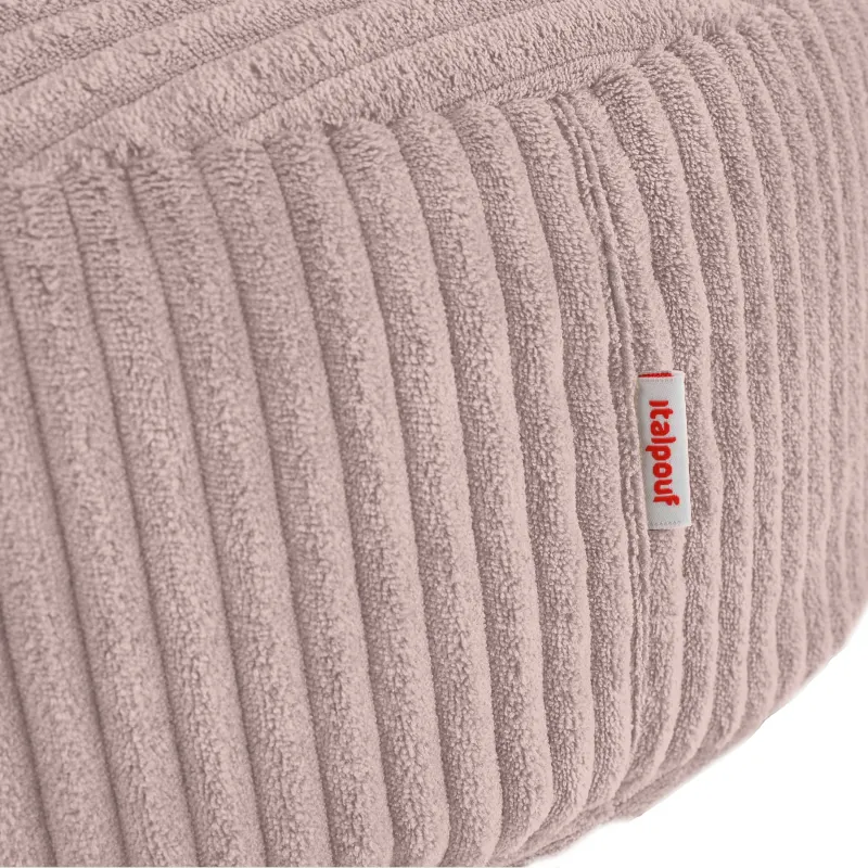 Round footstool and extra seat in soft corduroy
