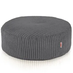 Round Footstool Pouf - Soft Corduroy
