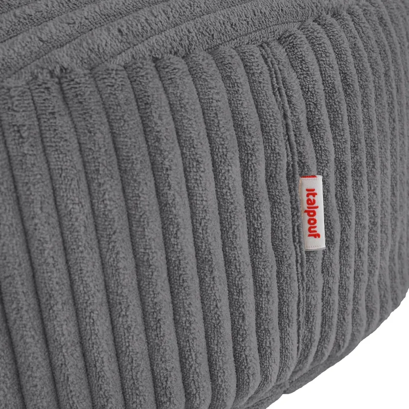 Round footstool and extra seat in soft corduroy