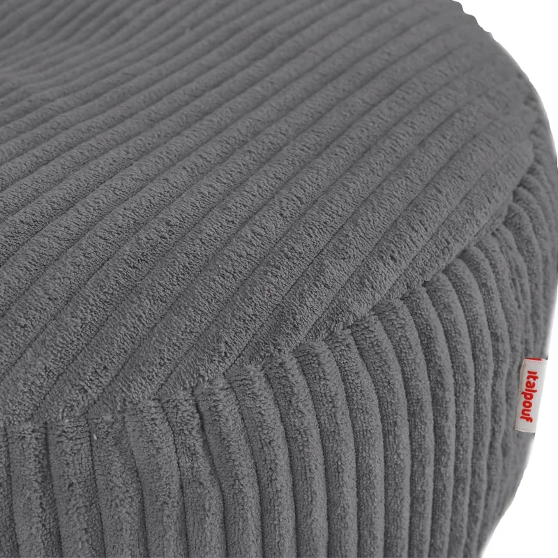 Round footstool and extra seat in soft corduroy
