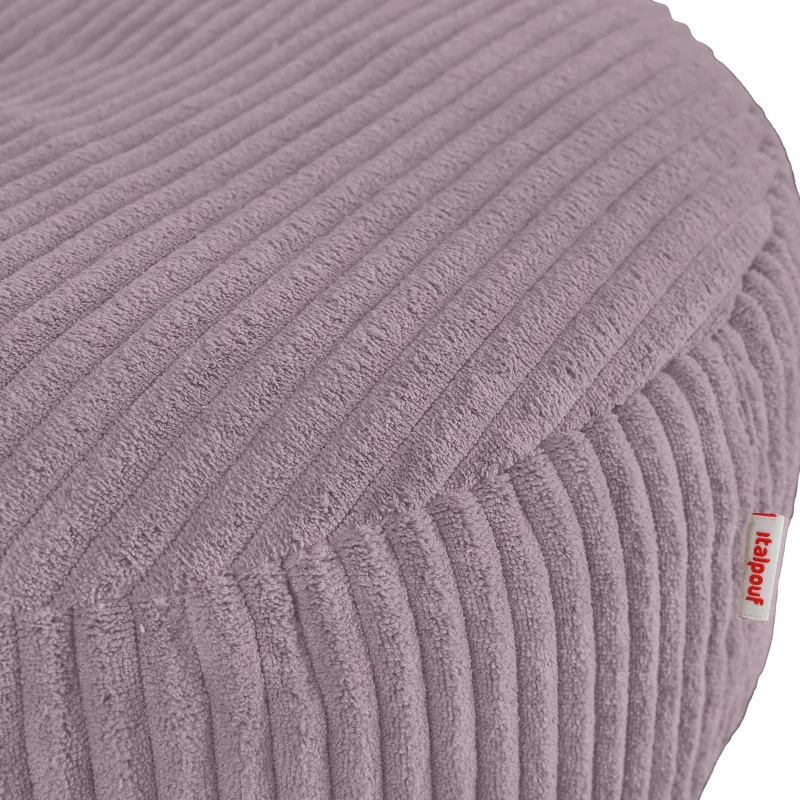 Round footstool and extra seat in soft corduroy