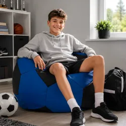 Football Bean Bag Chair XL for Kids - Faux Leather