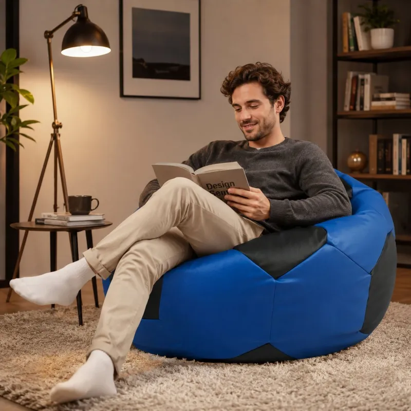 Football Pouf Chair XXL - Faux Leather, Premium
