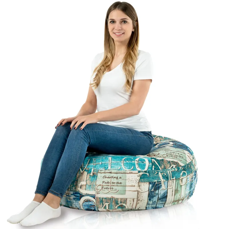 Round Monaco Floor Cushion 90 cm Premium Prints | Italpouf