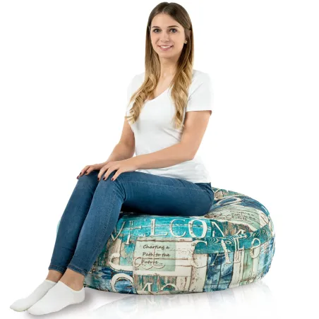 Round Monaco Floor Cushion 90 cm Premium Prints | Italpouf