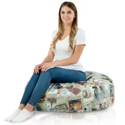 Round Monaco Floor Cushion 90 cm Premium Prints | Italpouf