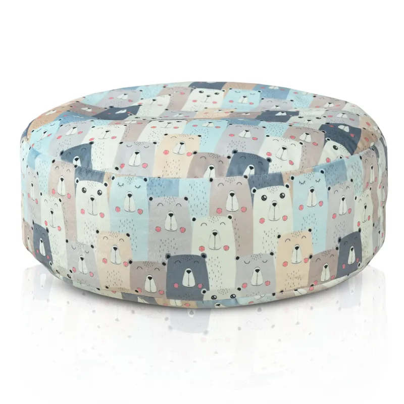 Round Pouf Footstool - Premium Prints Design