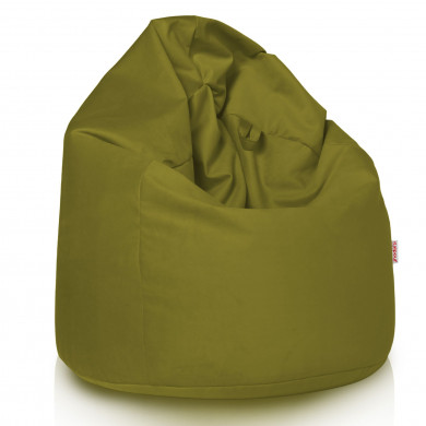 Green large bean bag velvet