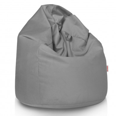 Light grey large bean bag velvet