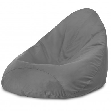 Gray bean bag Drop XXL velvet