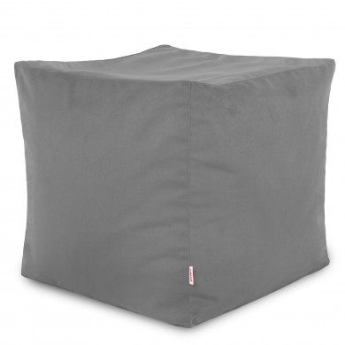 Gray pouf square velvet
