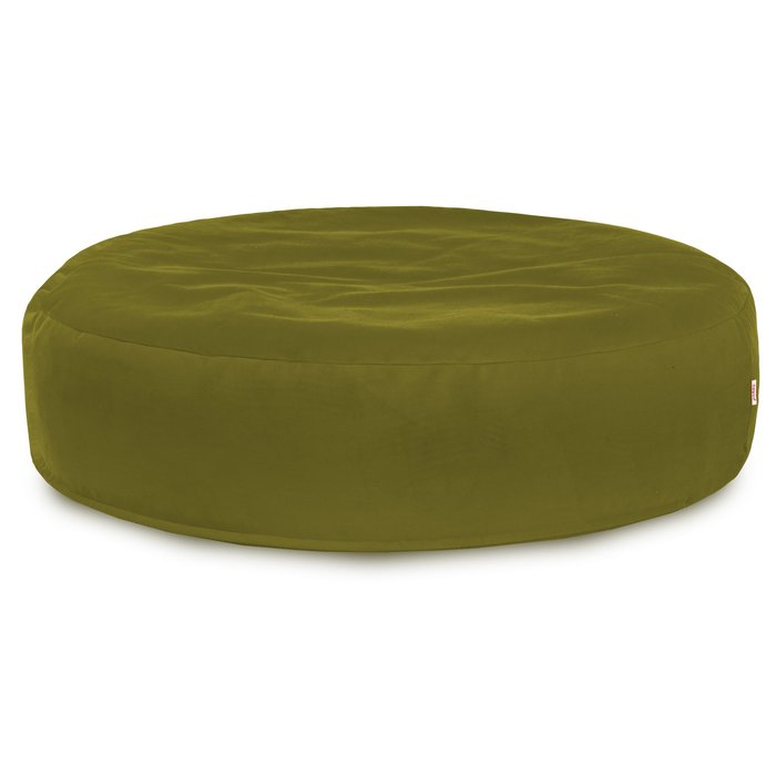 Green round pillow velvet