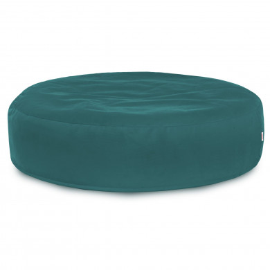Blue round pillow velvet