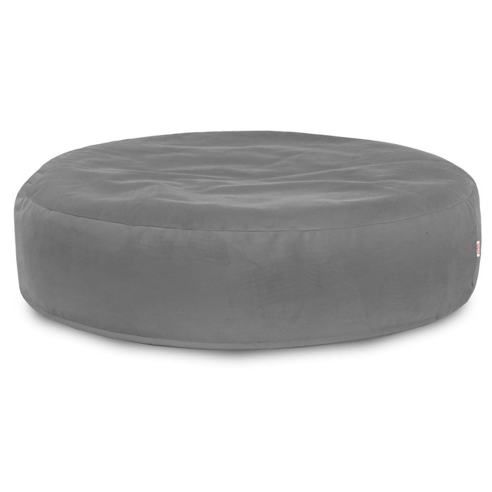 Gray round pillow velvet