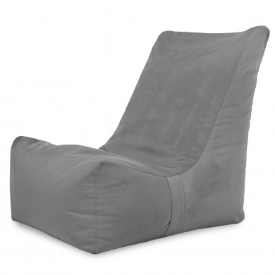 Gray bean bag chair distinto velvet