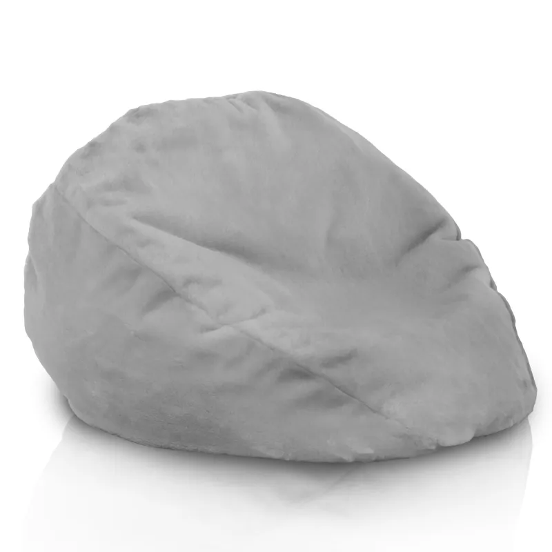 Spacious grey bean bag, ideal for lounging in living rooms or play areas