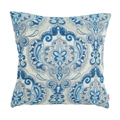 Blue woven pillow square 