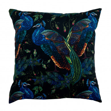 Colorful peacock pillow square 