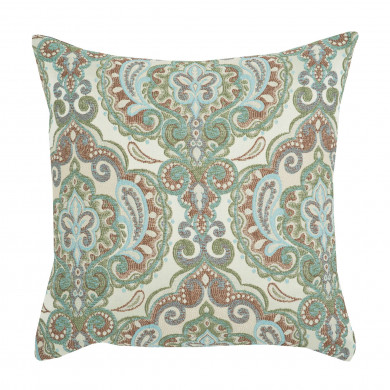 Green woven pillow square 