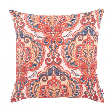 Red woven pillow square 