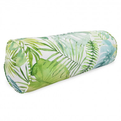 Painted monstera leaves pillow roller 