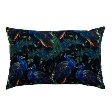 Paradise Peacocks pillow rectangular