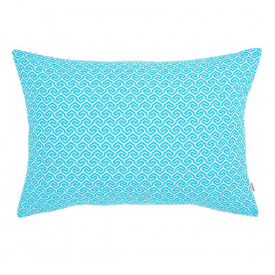 White and blue Meander Pillow Rectangular
