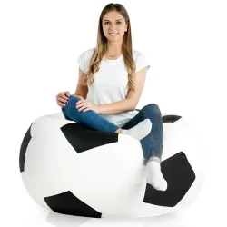 Black football bean bag pu leather