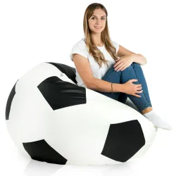 Black football bean bag pu leather