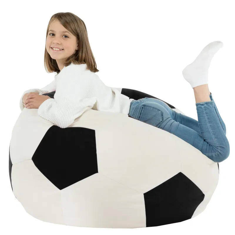 Black football bean bag velvet