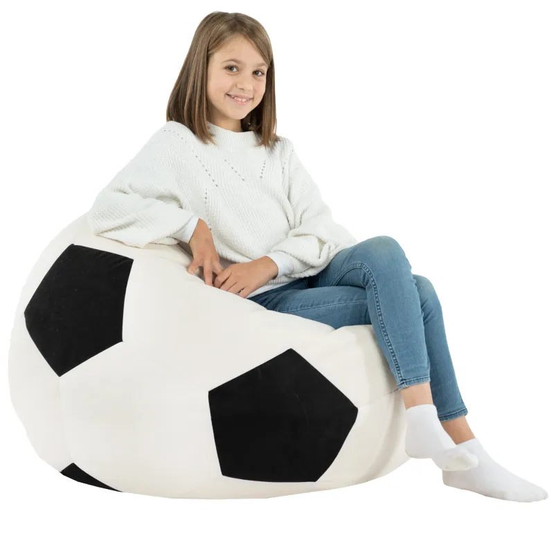 Black football bean bag velvet
