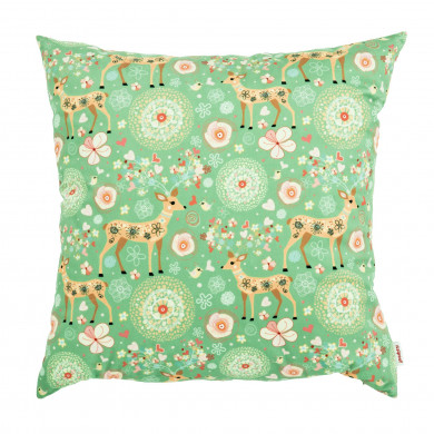 Enchanted Meadow with Deer pillow square