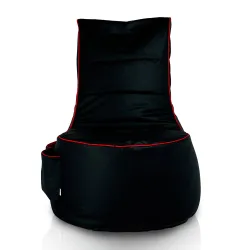 Black bean bag chair with ergonomic design for gaming comfort